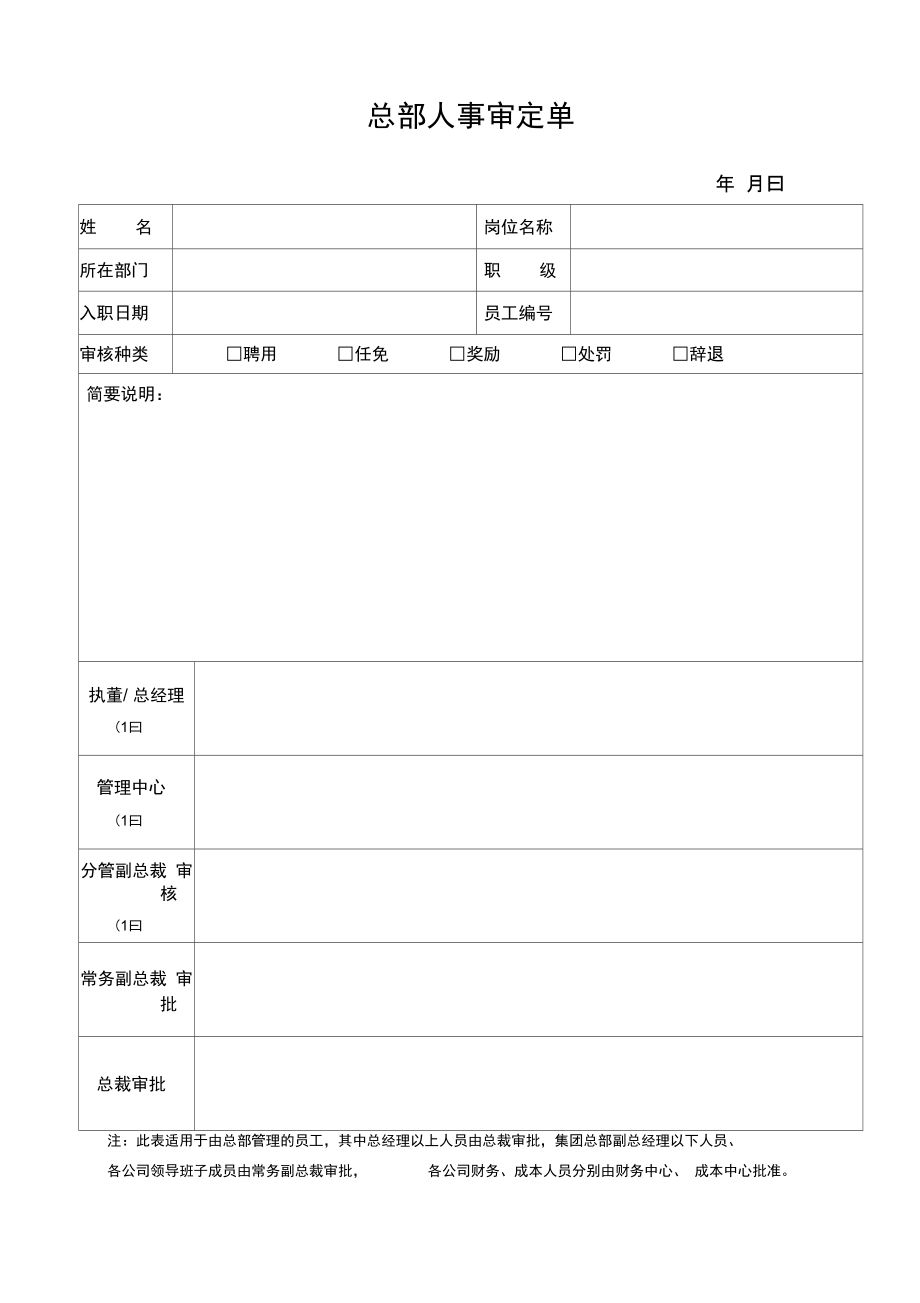 总部人事审定单.doc_第1页