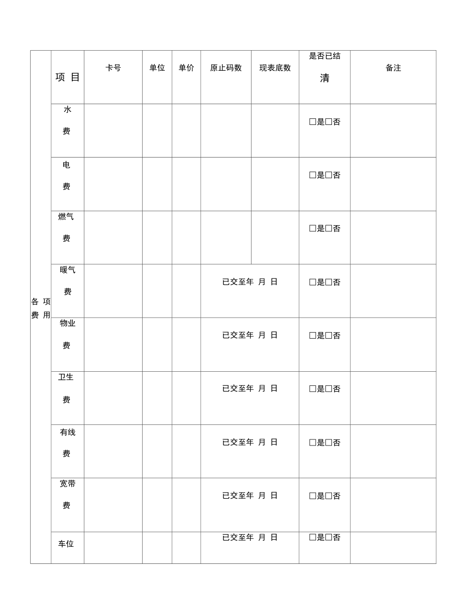 房产中介房屋买卖物业交接单.doc_第3页