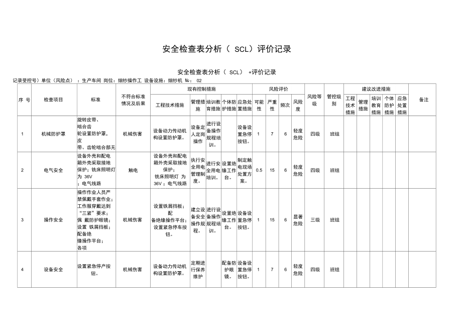 安全检查表分析评价记录.doc_第1页