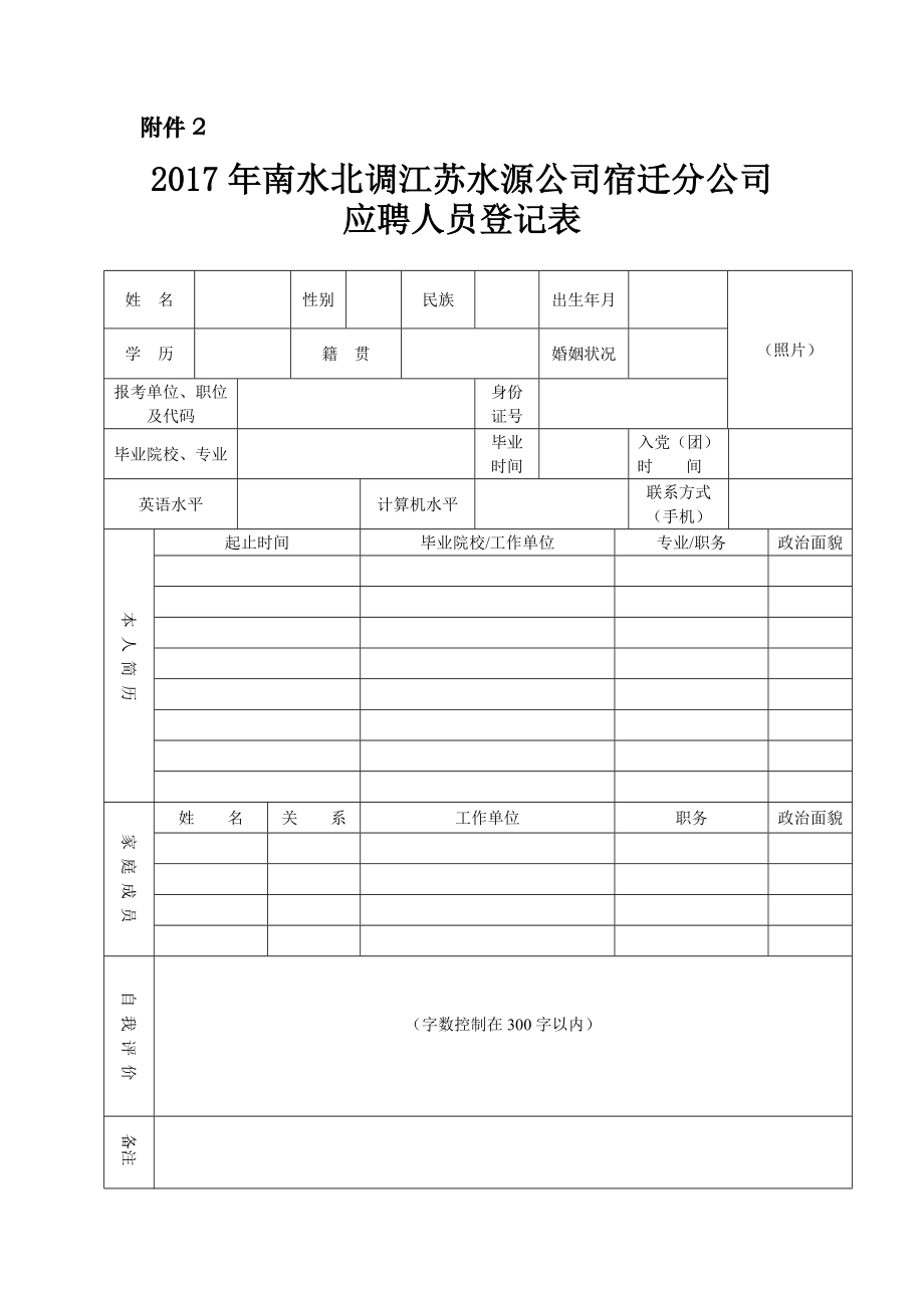 江苏省水利厅公开招考事业单位工作人员报名登记表.doc_第1页