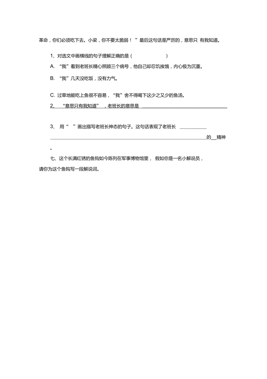 《金色的鱼钩》同步习题.doc_第2页