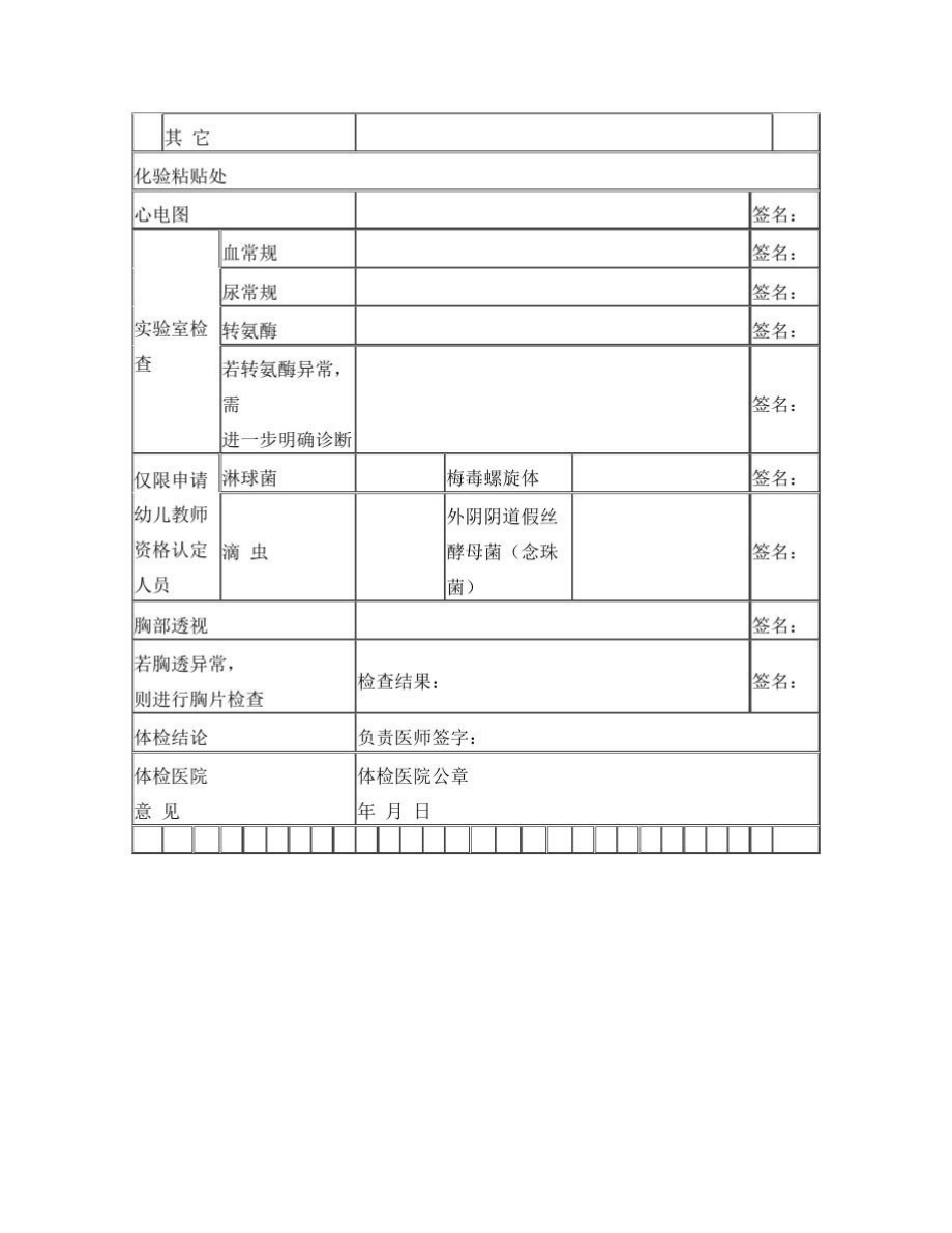 安徽申请教师资格人员体检表.doc_第2页