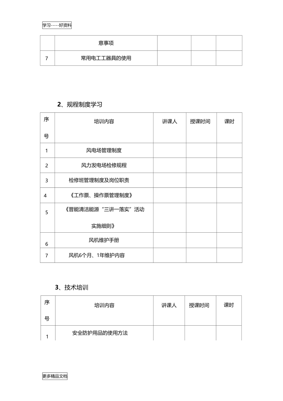 风电场运行人员培训计划只是分享.doc_第3页