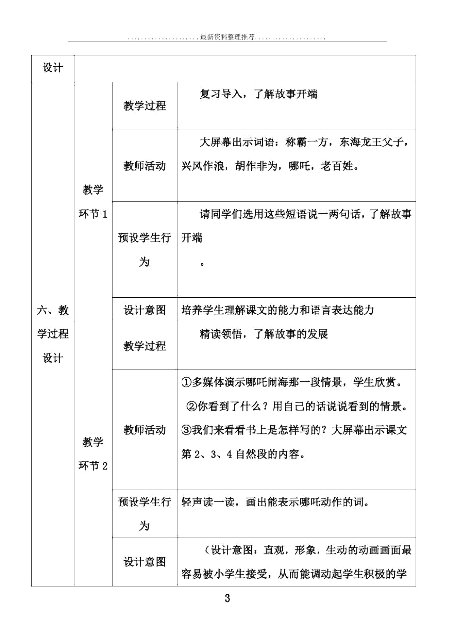 小学语文教学设计模板(案例).docx_第3页