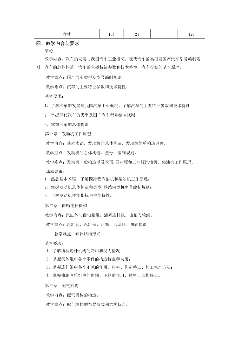 华宇工学院汽车系-汽车构造课程标准.doc_第3页