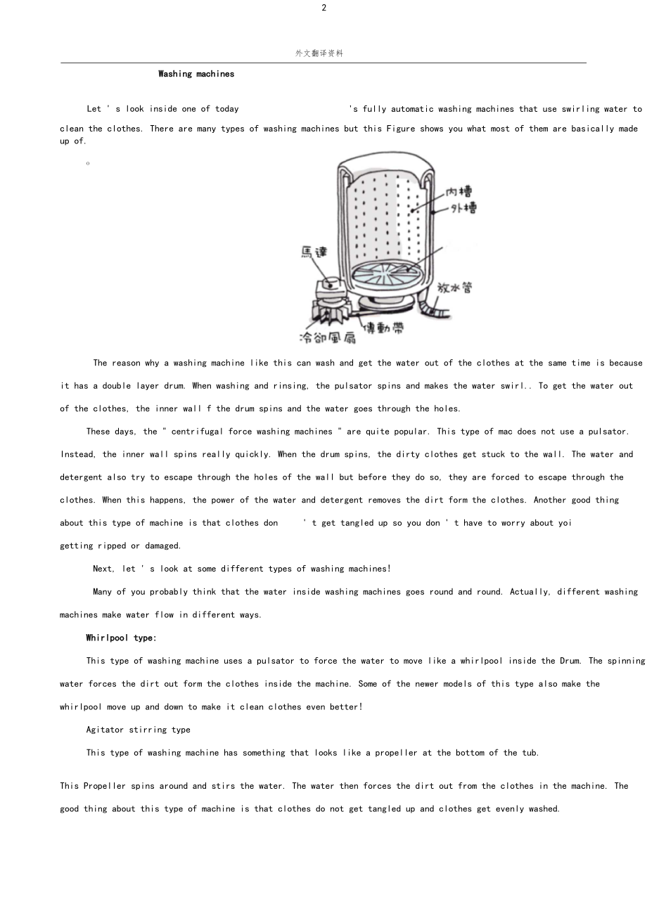 洗衣机英文翻译.docx_第1页