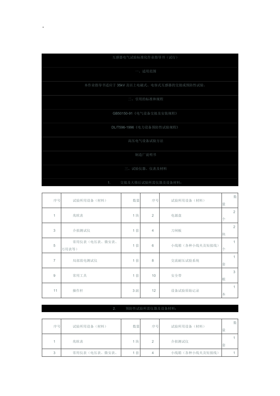 互感器电气试验标准化作业指导书.docx_第1页