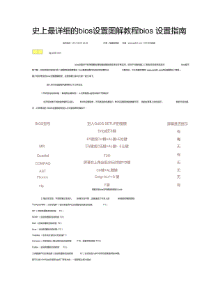 史上最详细的bios设置图解教程bios设置指南.doc