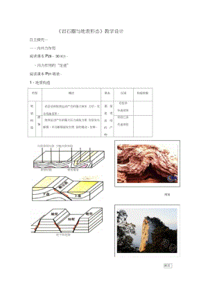 2019学年高一地理必修一教学设计：2.1《岩石圈与地表形态》4(鲁教版).doc