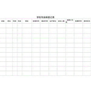 学校传染病登记表模板.docx