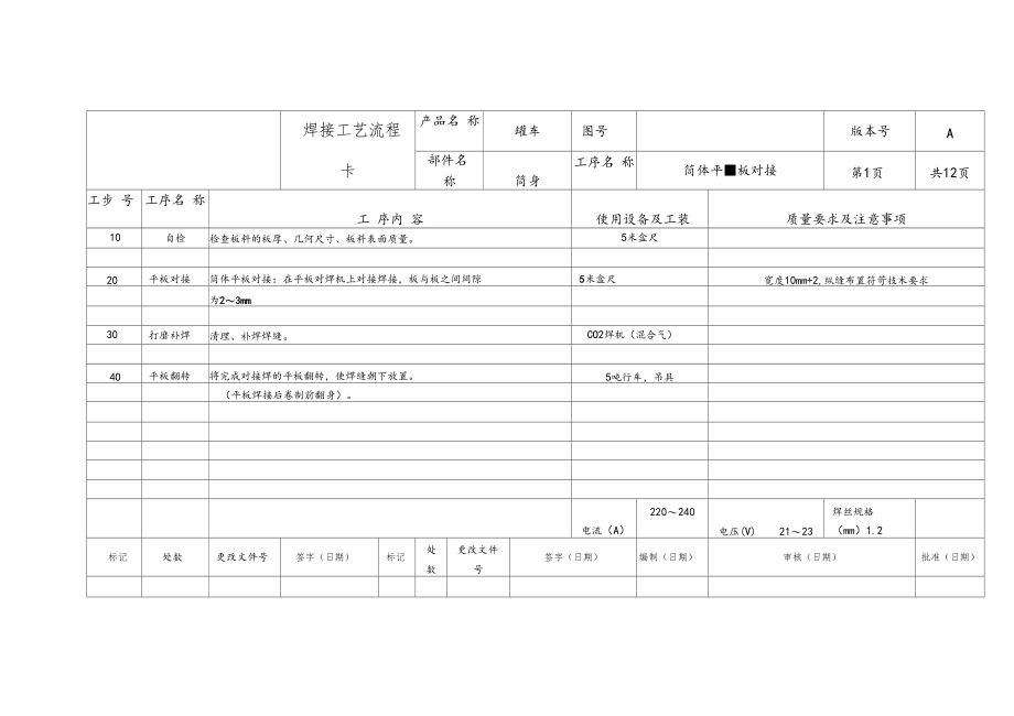 焊接工艺流程卡.docx_第1页