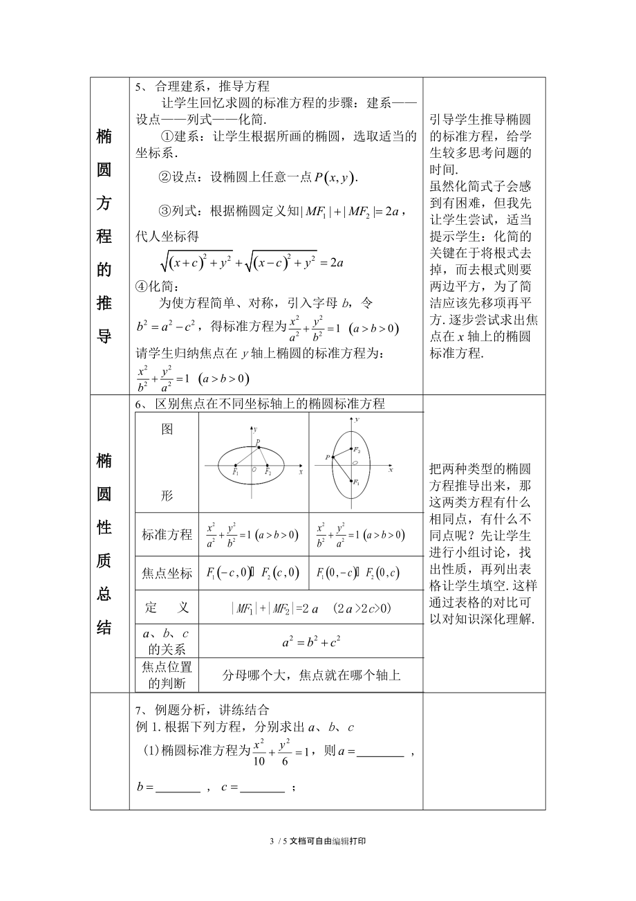 人教版高中数学选修11椭圆的标准方程教案.doc_第3页