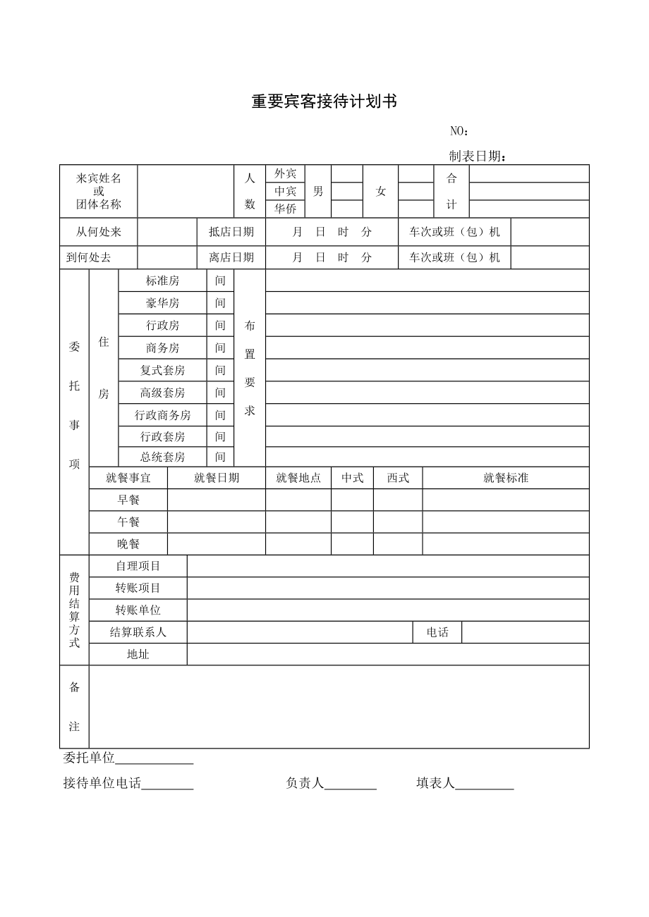 重要宾客接待计划书.docx_第1页