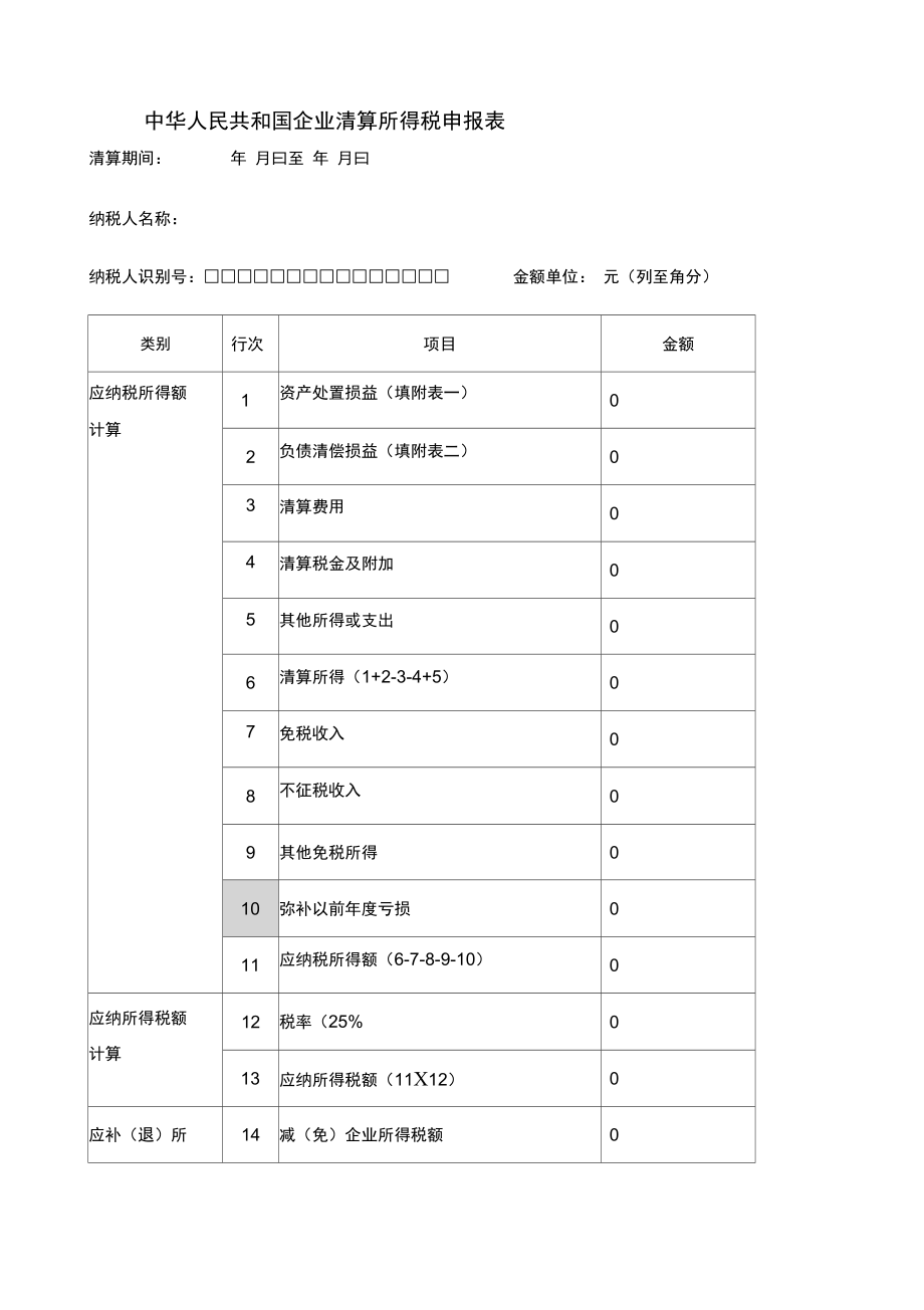 公司注销清算表.doc_第1页