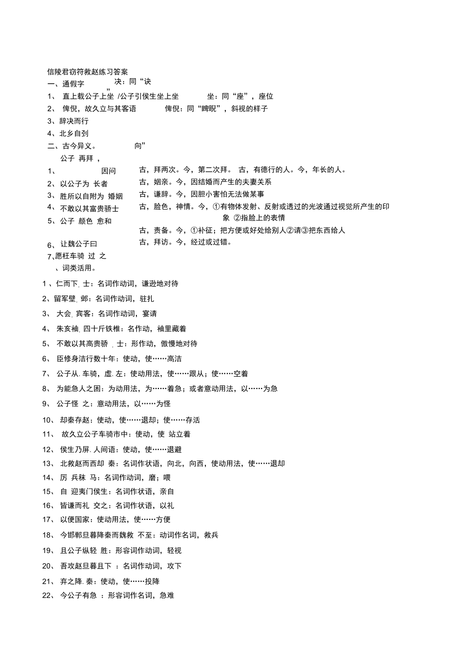 信陵君窃符救赵文言知识点总结.doc_第1页