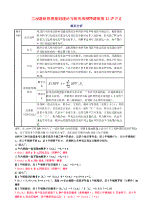 工程造价管理基础理论与相关法规精讲班第12讲讲义.docx