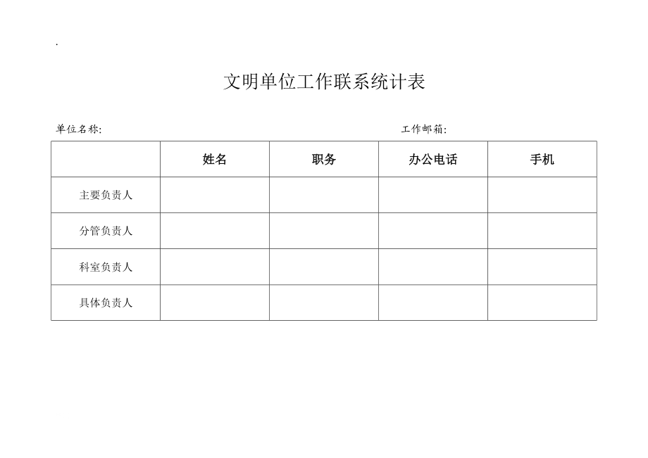 文明单位工作联系统计表.docx_第1页