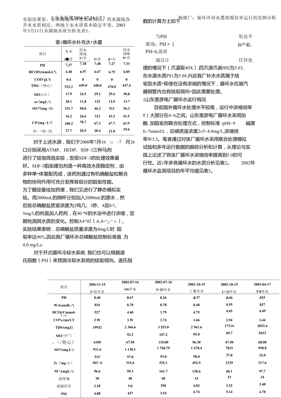 循环冷却水高浓缩倍率运行的实例分析.doc_第3页