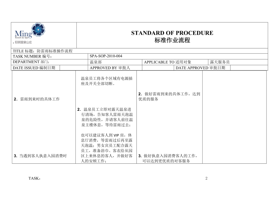 温泉部露天SOP防雷雨标准操作流程.docx_第2页