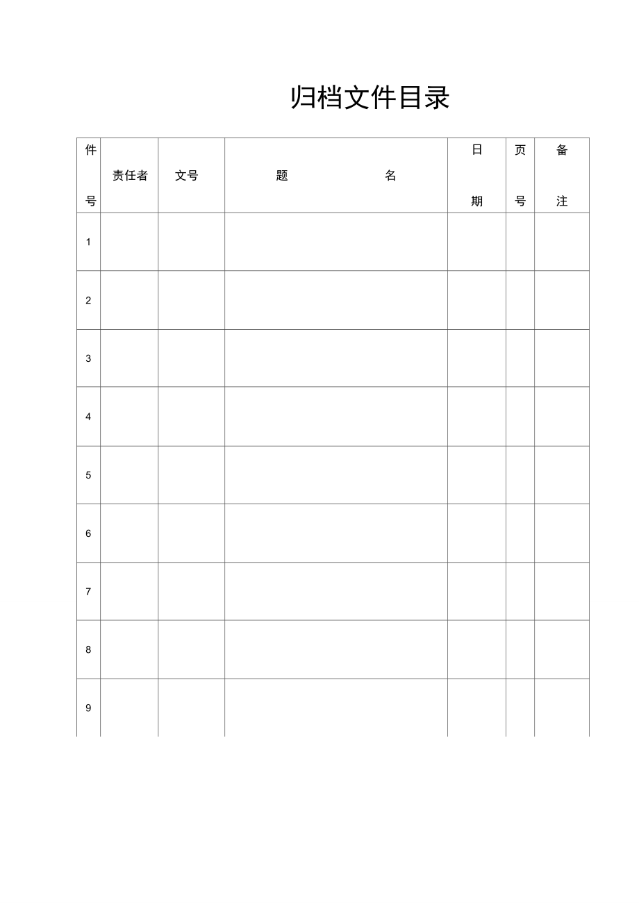 归档文件目录,盒内备考表(格式).doc_第1页