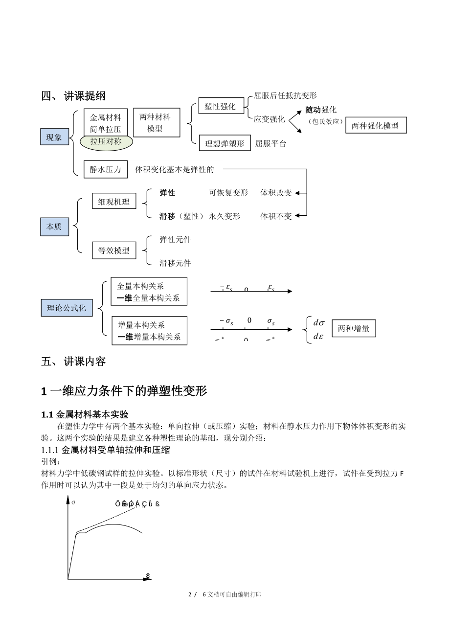 塑形力学教案——一维条件弹塑性变形.doc_第2页