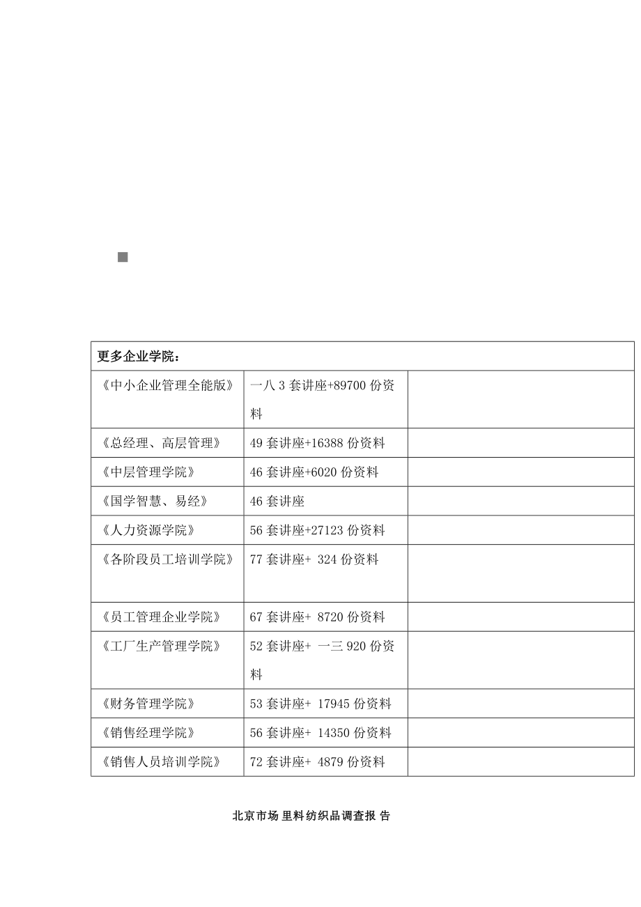 关于北京市场里料纺织品的调查报告.docx_第1页