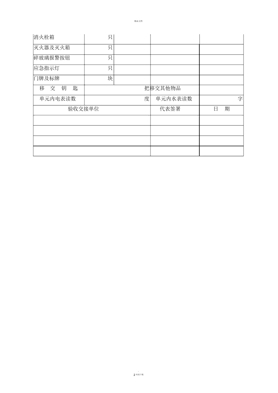 商铺单元验收交接表.docx_第2页