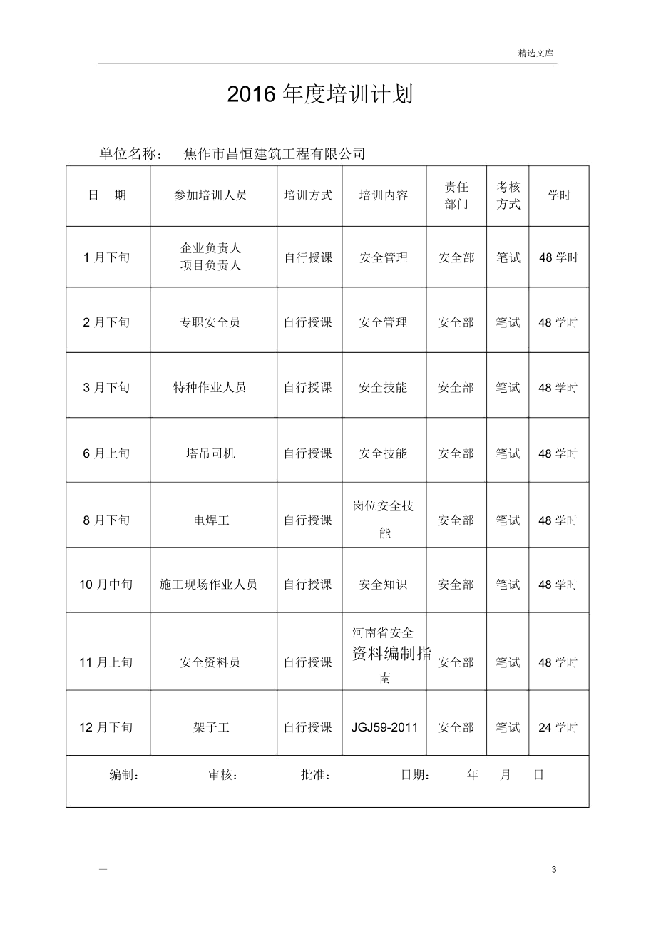 安全教育培训制度及培训记录65193.docx_第3页