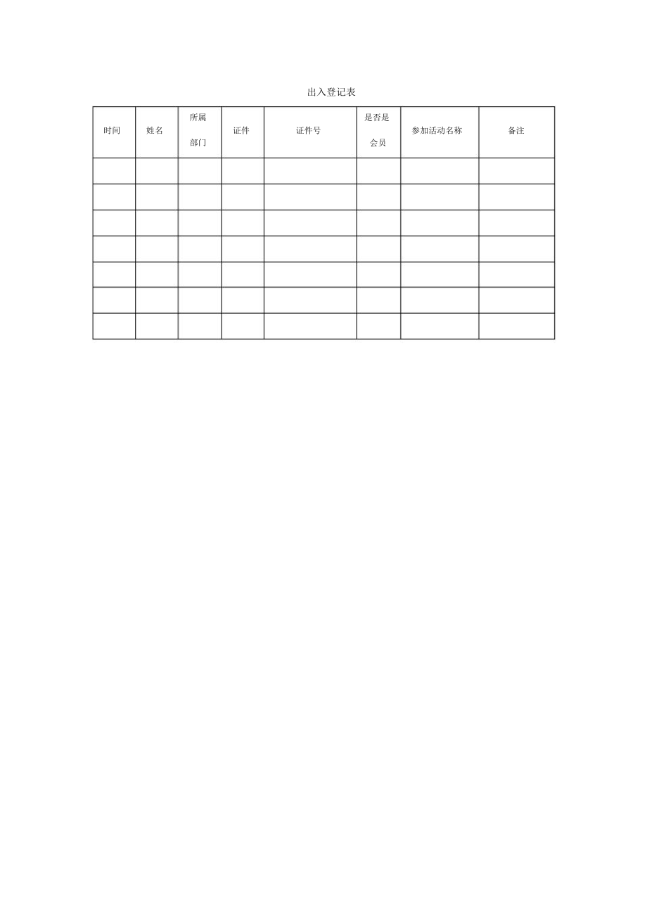 出入登记表模板.doc_第1页