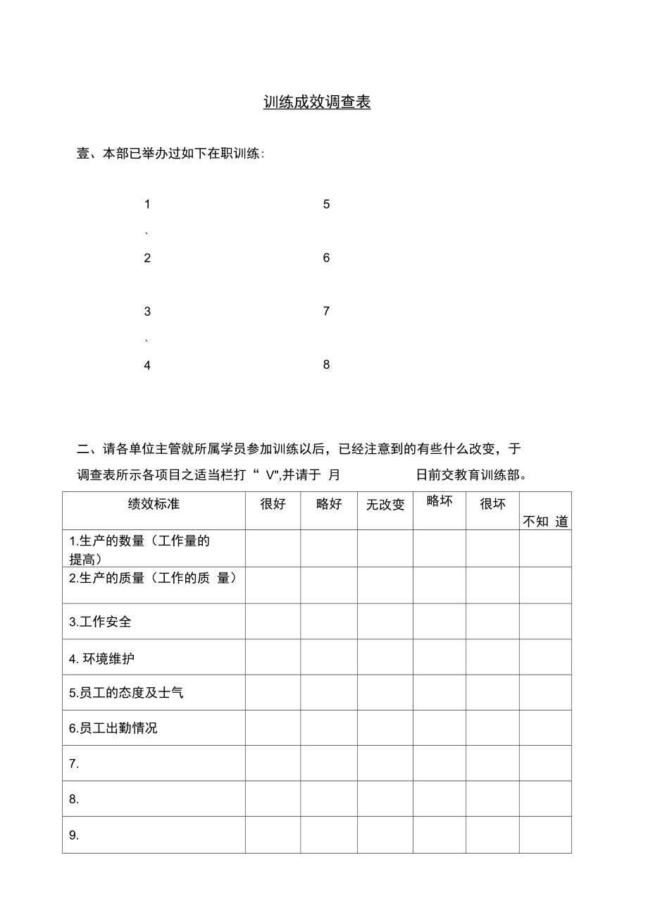 员工培训发展训练成效调查表.doc_第2页