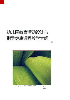 幼儿园教育活动设计与指导健康课程教学大纲.docx