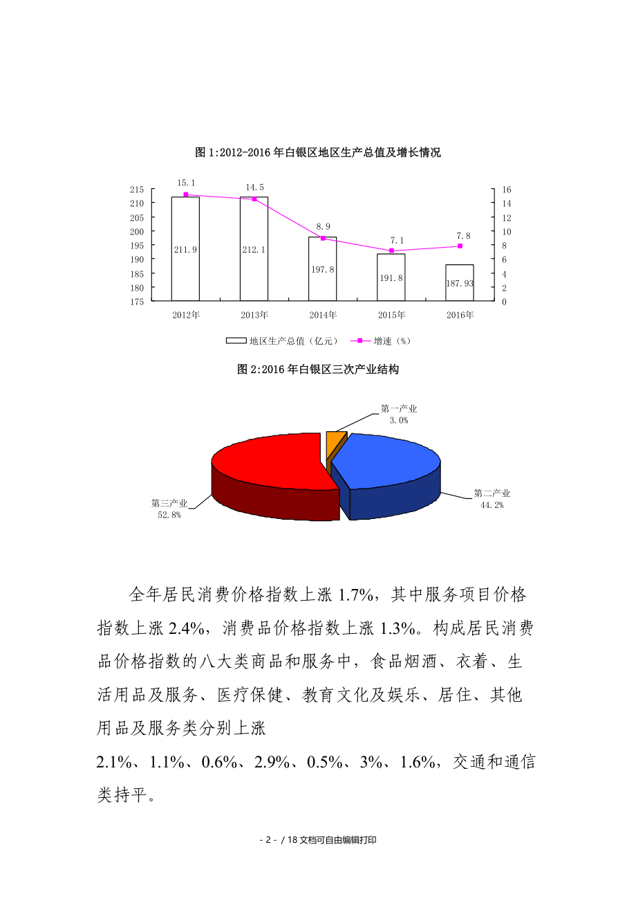 2016年白银白银区国民经济和社会发展统计公报.DOC_第2页