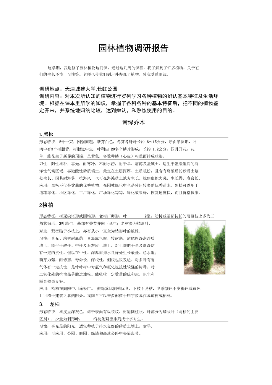 园林植物实习报告.doc_第1页