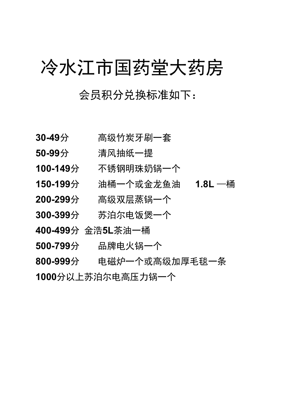 国药堂大药房会员积分兑换方案.doc_第1页