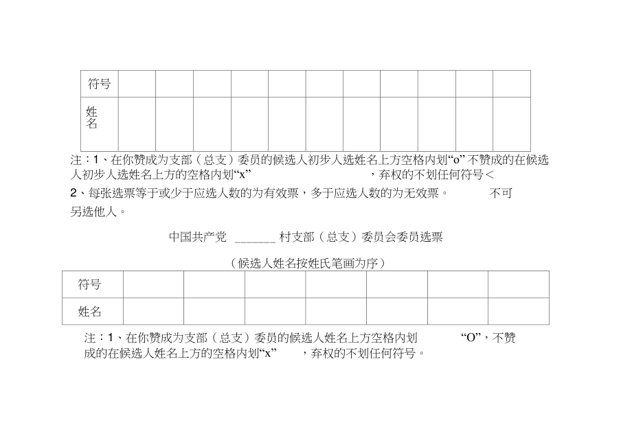 中国共产党村支部委员会委员候选人初步人选票.doc_第2页