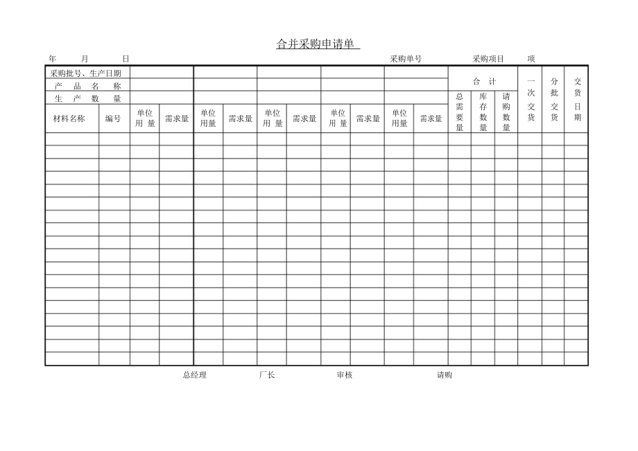 合并采购申请单模板.doc_第1页