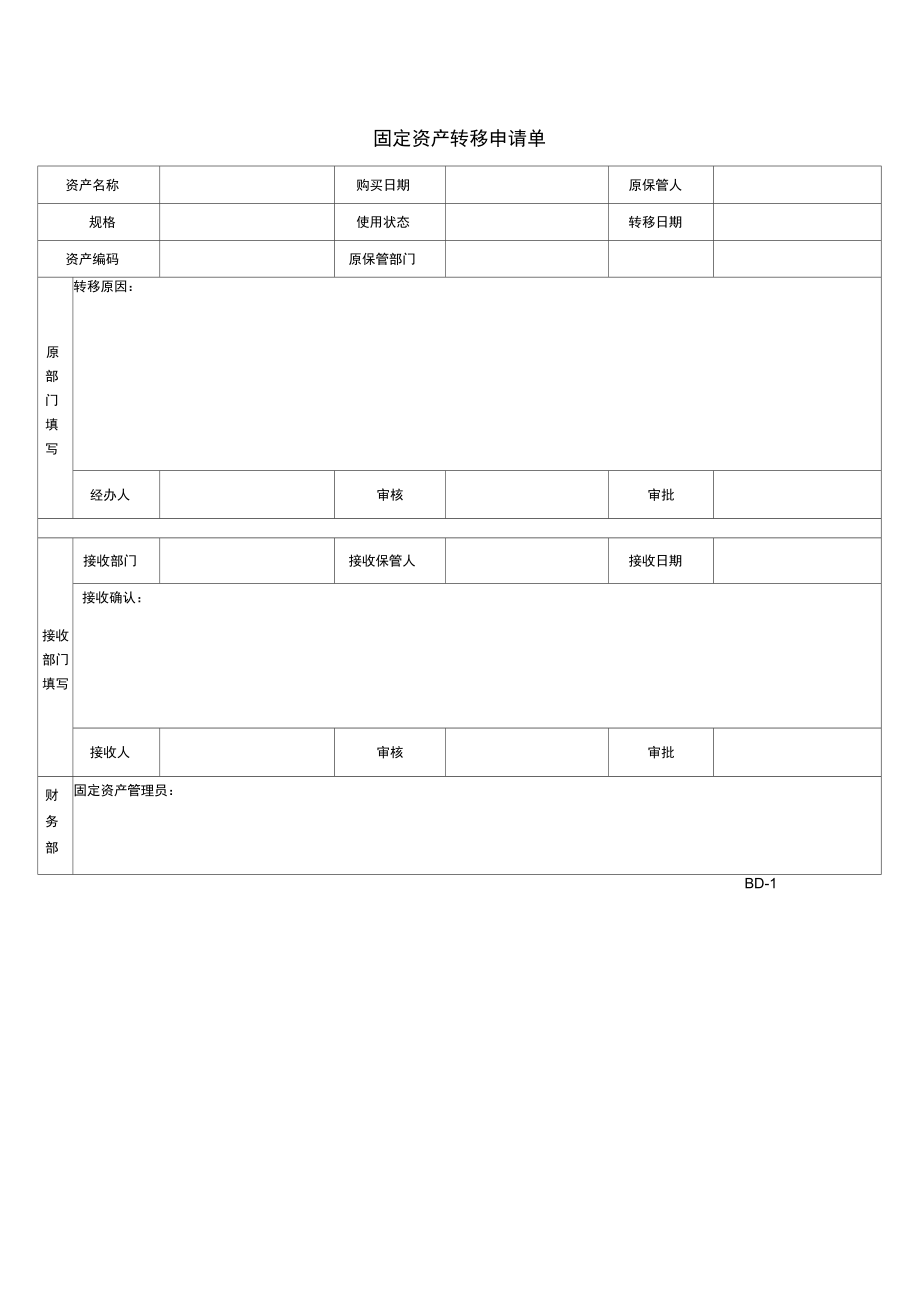 固定资产转移申请单.doc_第1页