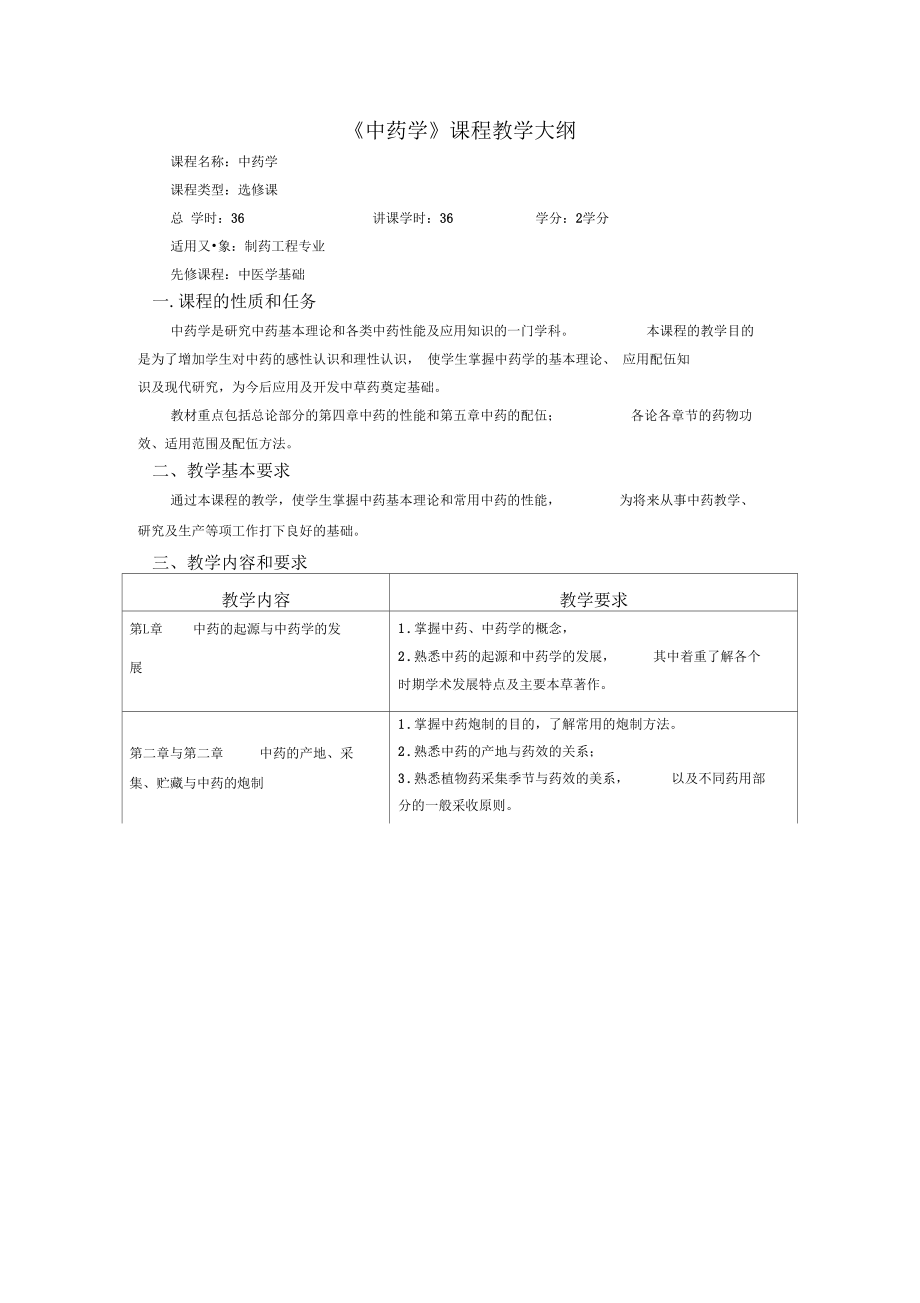 中药学课程教学大纲.docx_第1页