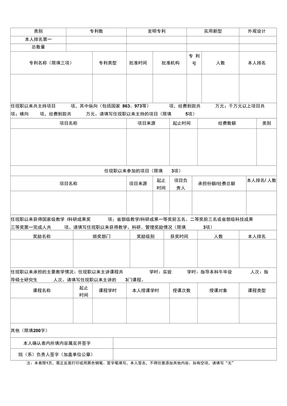 北京航空航天大学专业技术职务申报简表2013版.doc_第2页