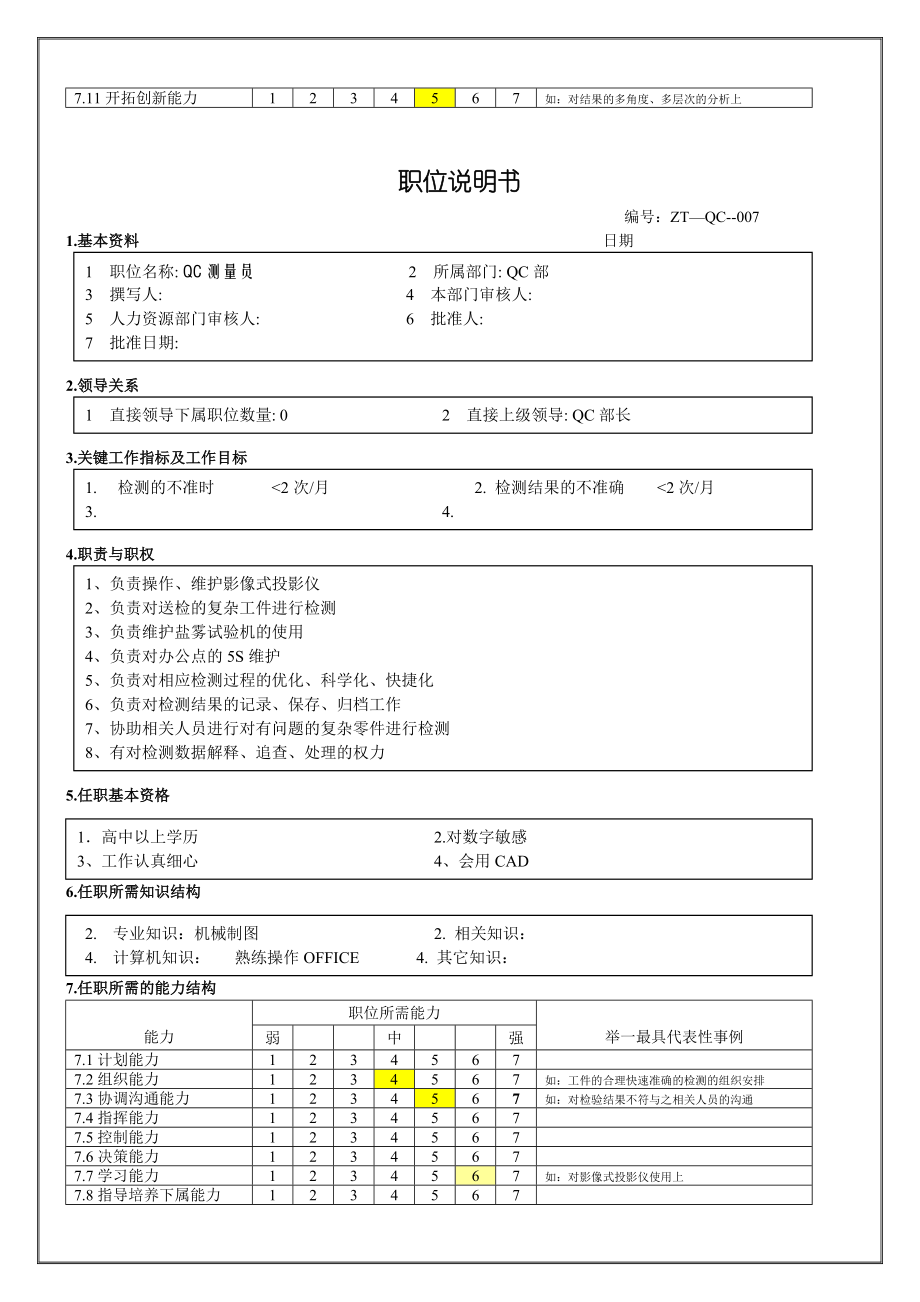 QC统计员职位说明书.docx_第2页