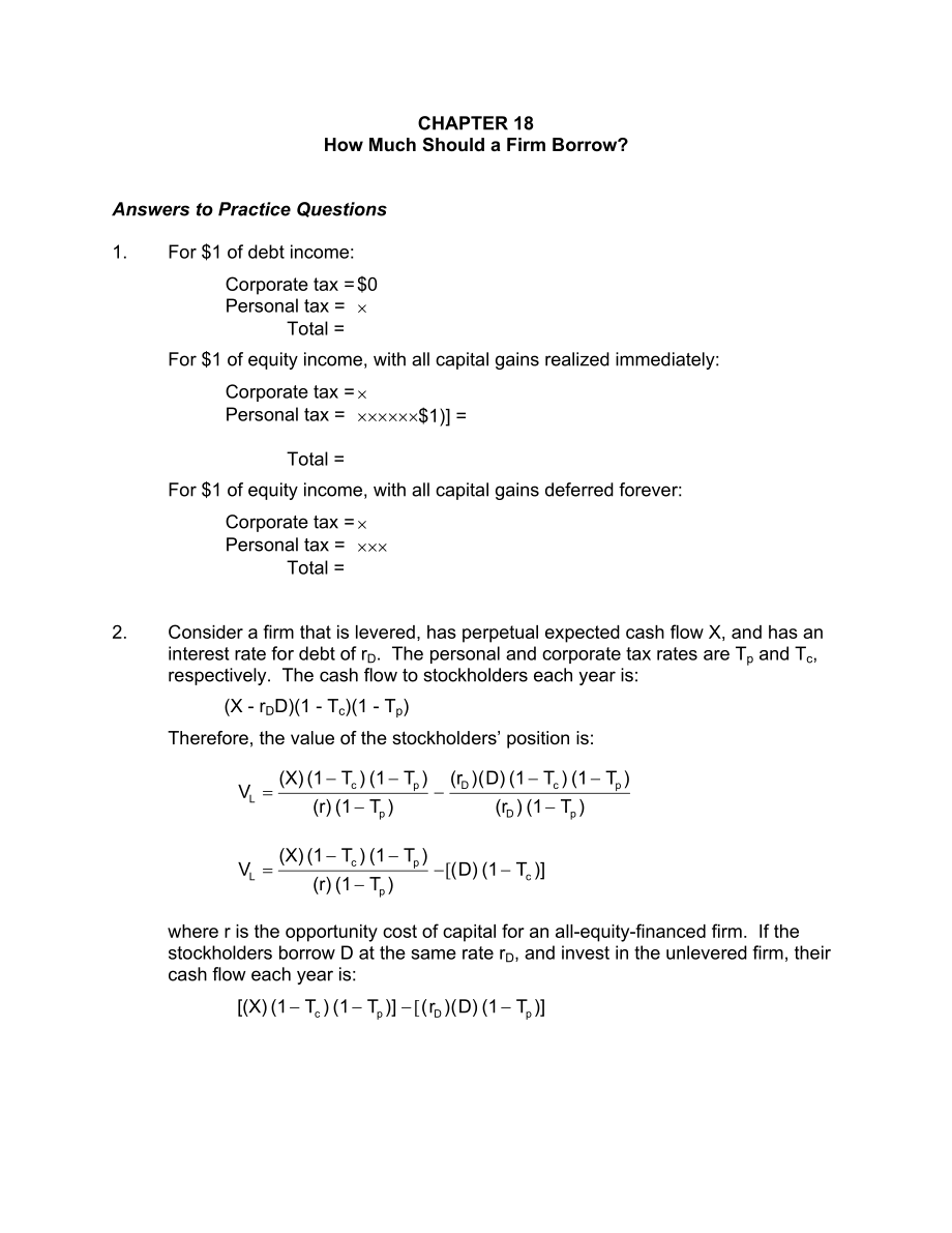 Solution for Principles of Corporate Finance 7E CH18.doc_第1页