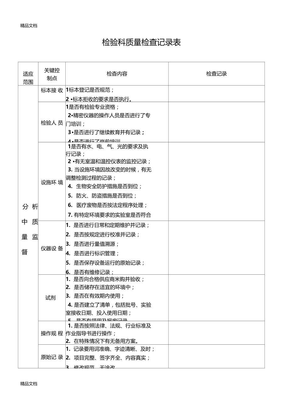 最新检验科质量检查记录表资料.docx_第3页