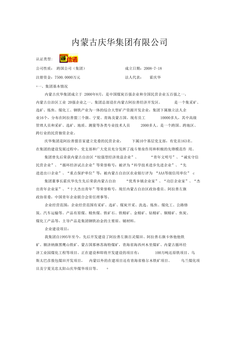 内蒙古庆华集团有限公司.docx_第1页