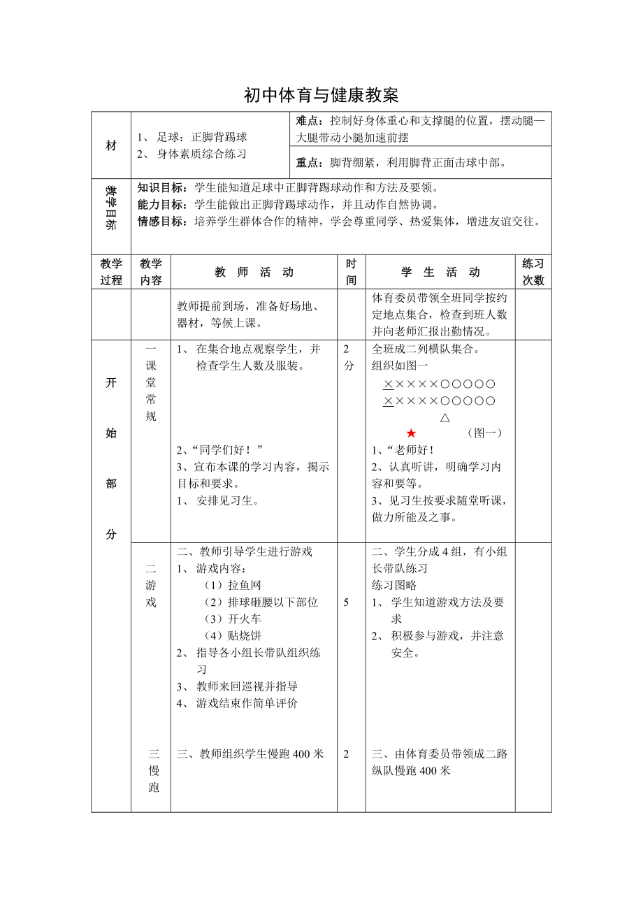 初中体育与健康教案4.doc_第1页