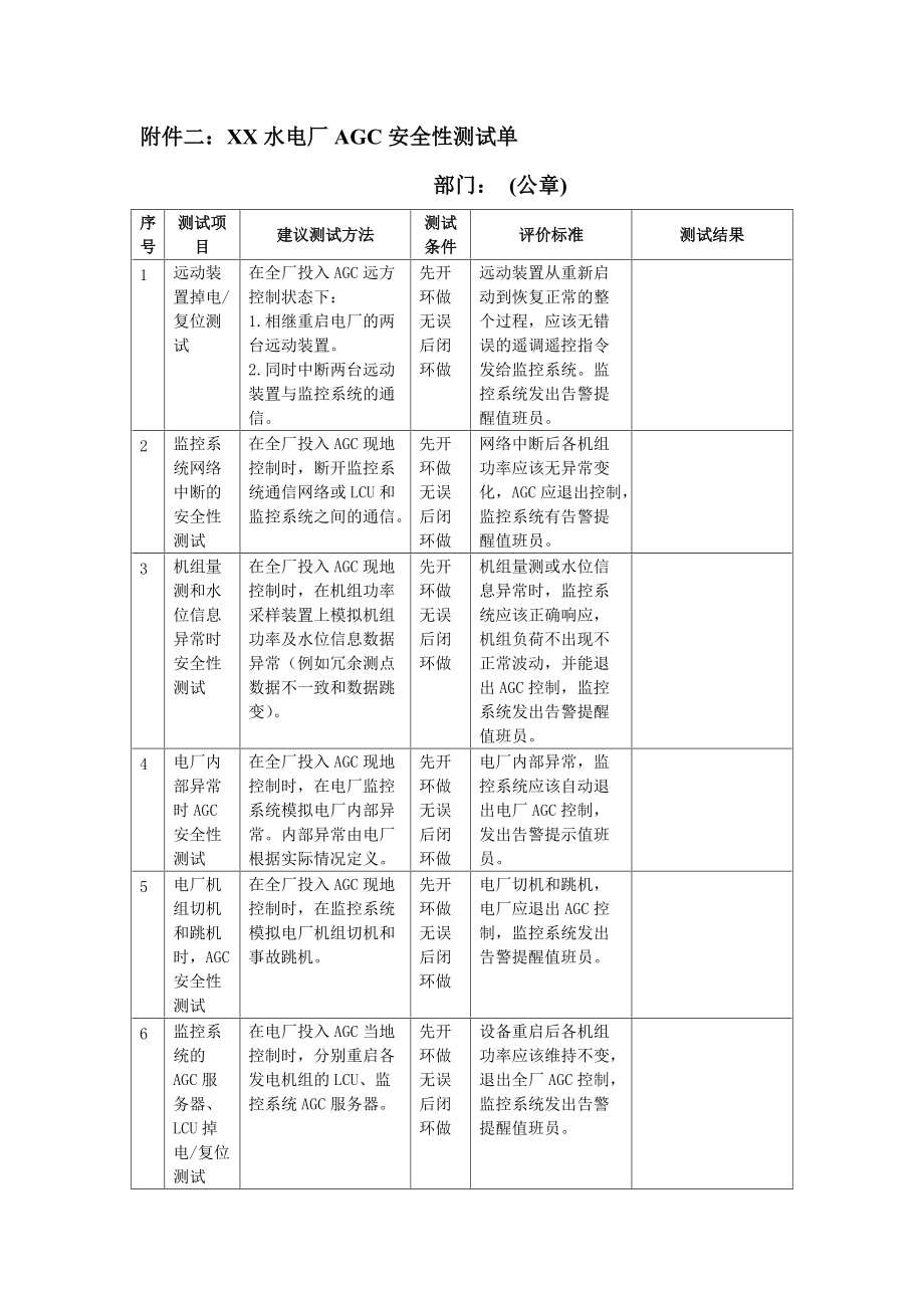 电厂AGC定值单模版、AGC安AGC安全测试单以及电厂AGC运行管理流程模版.docx_第3页