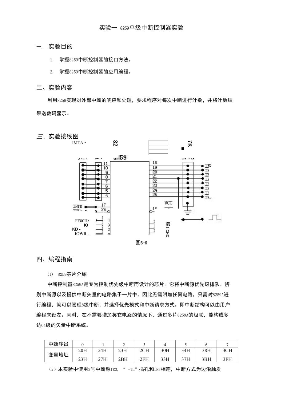 实验一8259单级中断控制器实验.doc_第1页