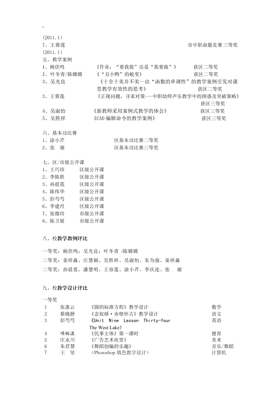 龙湾区职技校2010年第一学期教科研成果汇总.docx_第2页