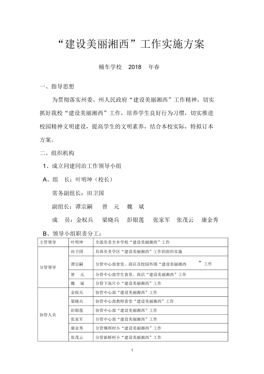 桶车学校建设美丽湘西工作实施方案.docx_第1页