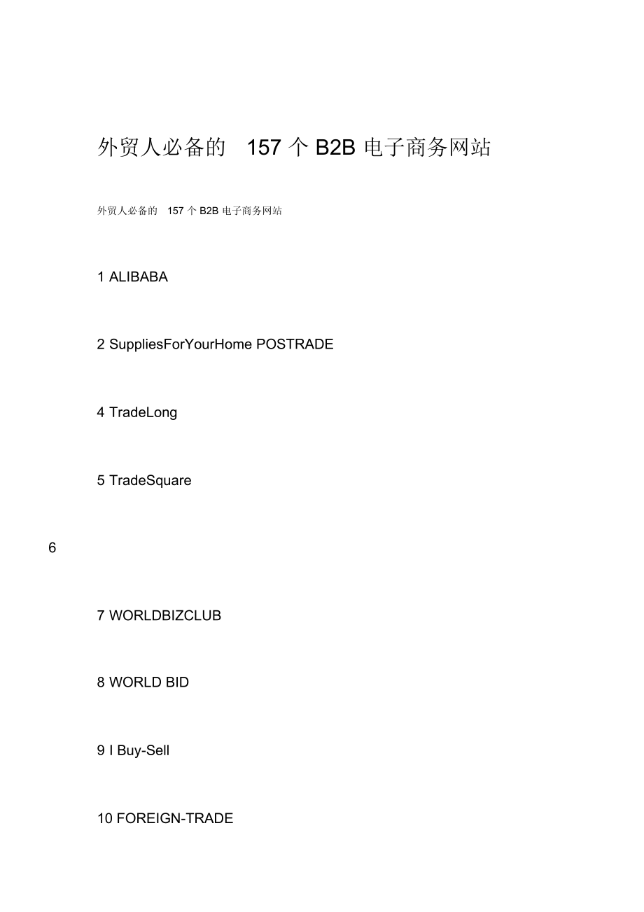 外贸人常用的150多个B2B电子商务网站种类.doc_第1页