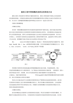 基因工程中限制酶的选择及的筛选方法.doc